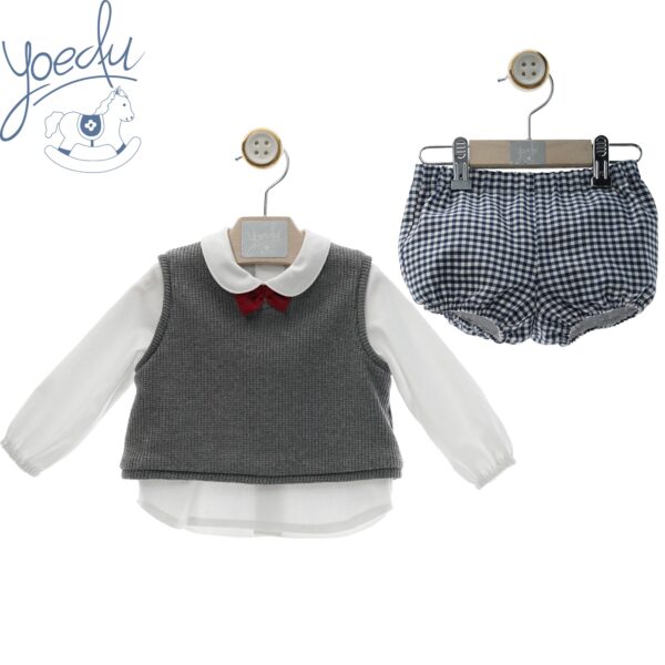 Conjunto bebe con chaleco Oxford