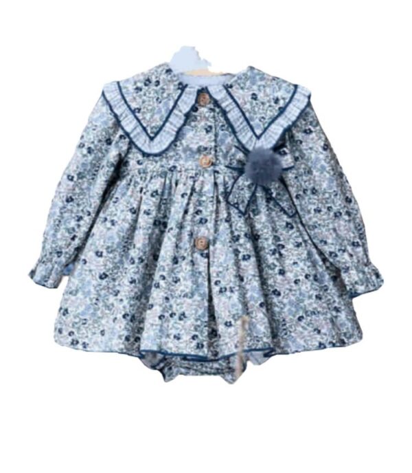 Vestido con braguita flores azul empolvado