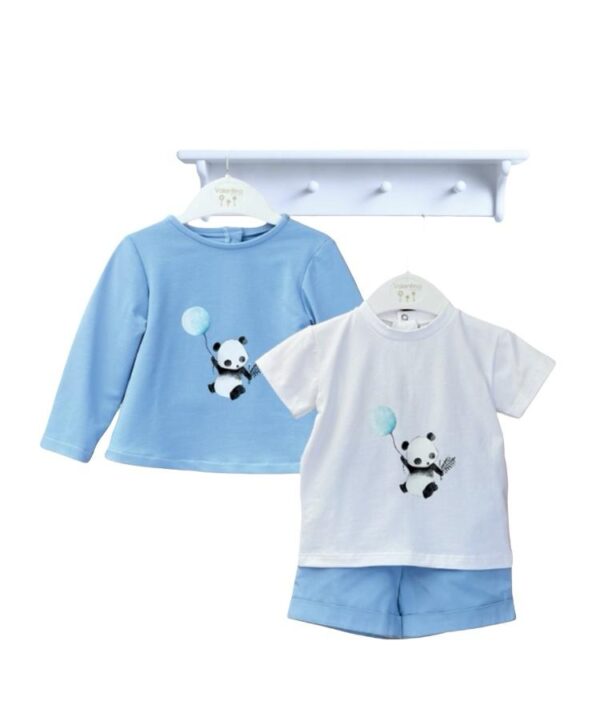 Conjunto tres piezas Panda mua blue