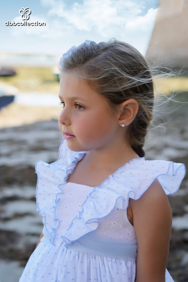 Vestido infantil plumeti  azul
