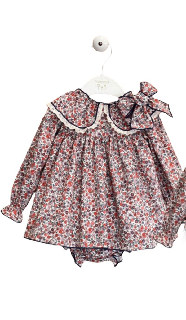 Vestido flores Borgoña