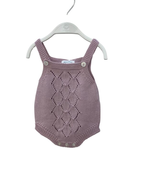 Pelele hilo calados  rosa empolvado