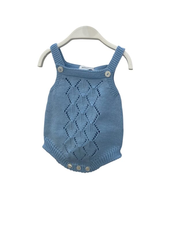 Pelele hilo calados celeste empolvado